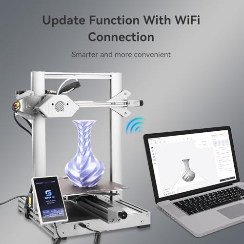 Silver 3D Printer, 5in Touch Screen, Print Size 8.7x8.7x9.8 Inch K93561