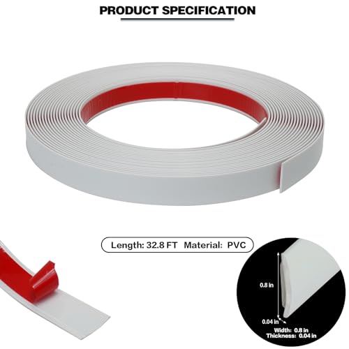 9.8Ft Peel and Stick Flexible Waterproof Wall Trim Silver N2190