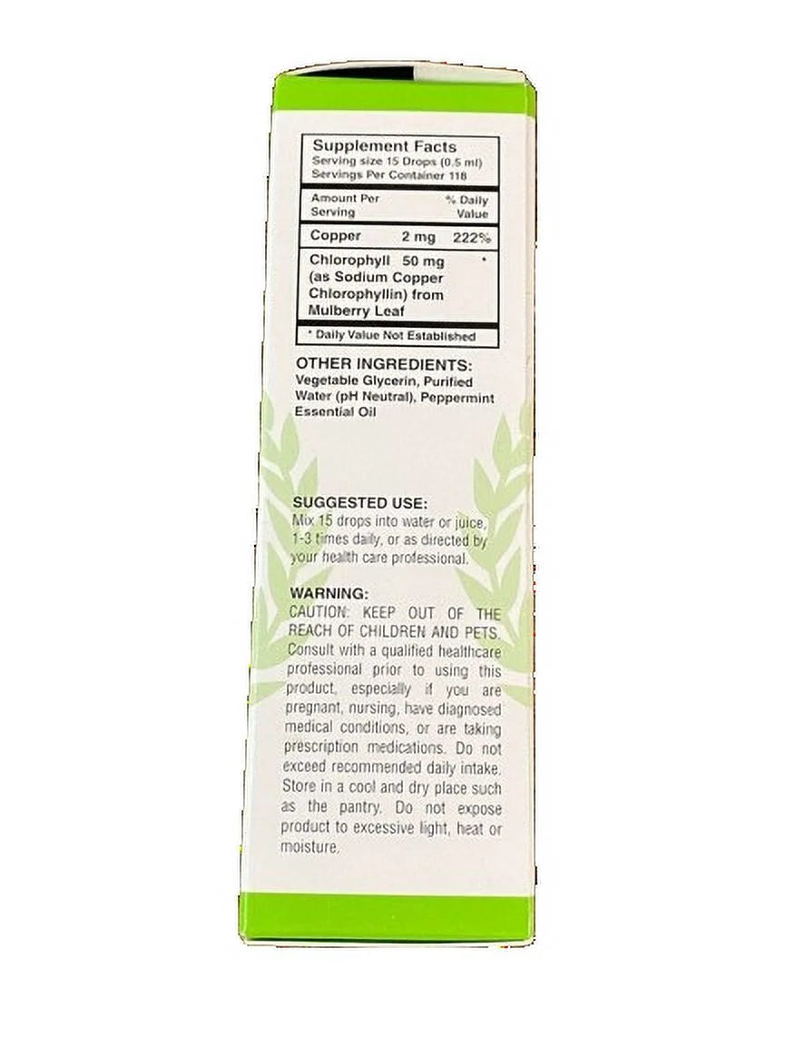 2 Fl oz Liquid Chlorophyll Herbal Supplement G347