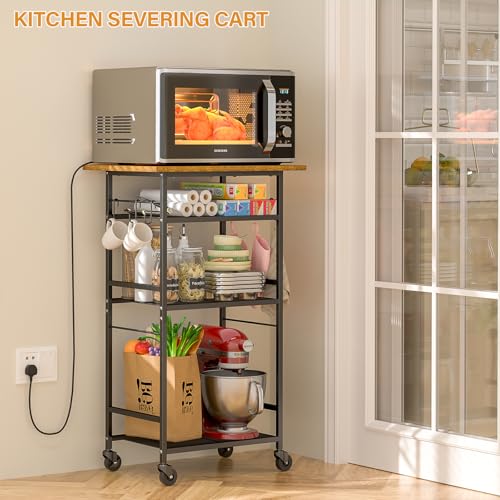 3 Tier Rolling Kitchen Microwave Cart with Adjustable Shelf Z9242