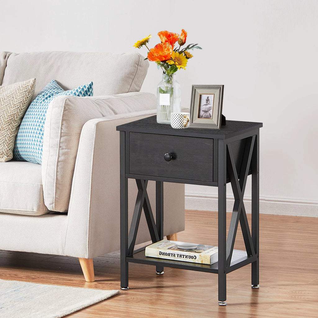 3-Piece Upholstered Bed Frame and 2 Nightstand V29285