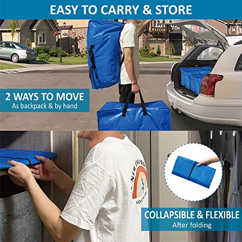 6 Pack Heavy Duty Extra Large Moving Bags with Backpack Straps & Vacuum Storage Bags X995252