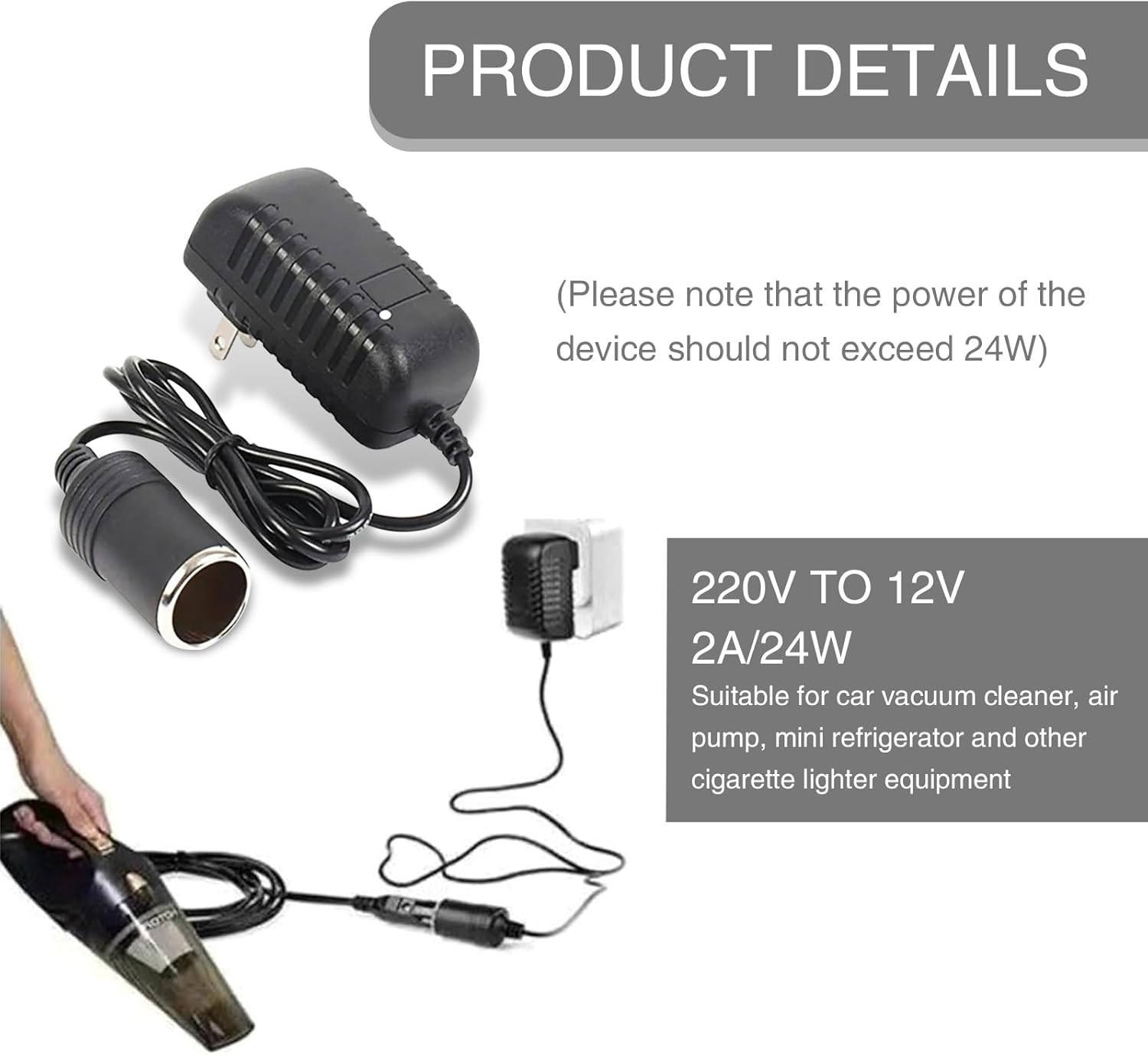 1 PC Car Cigarette Lighter Socket Replacement Power Adapter with Line H53025
