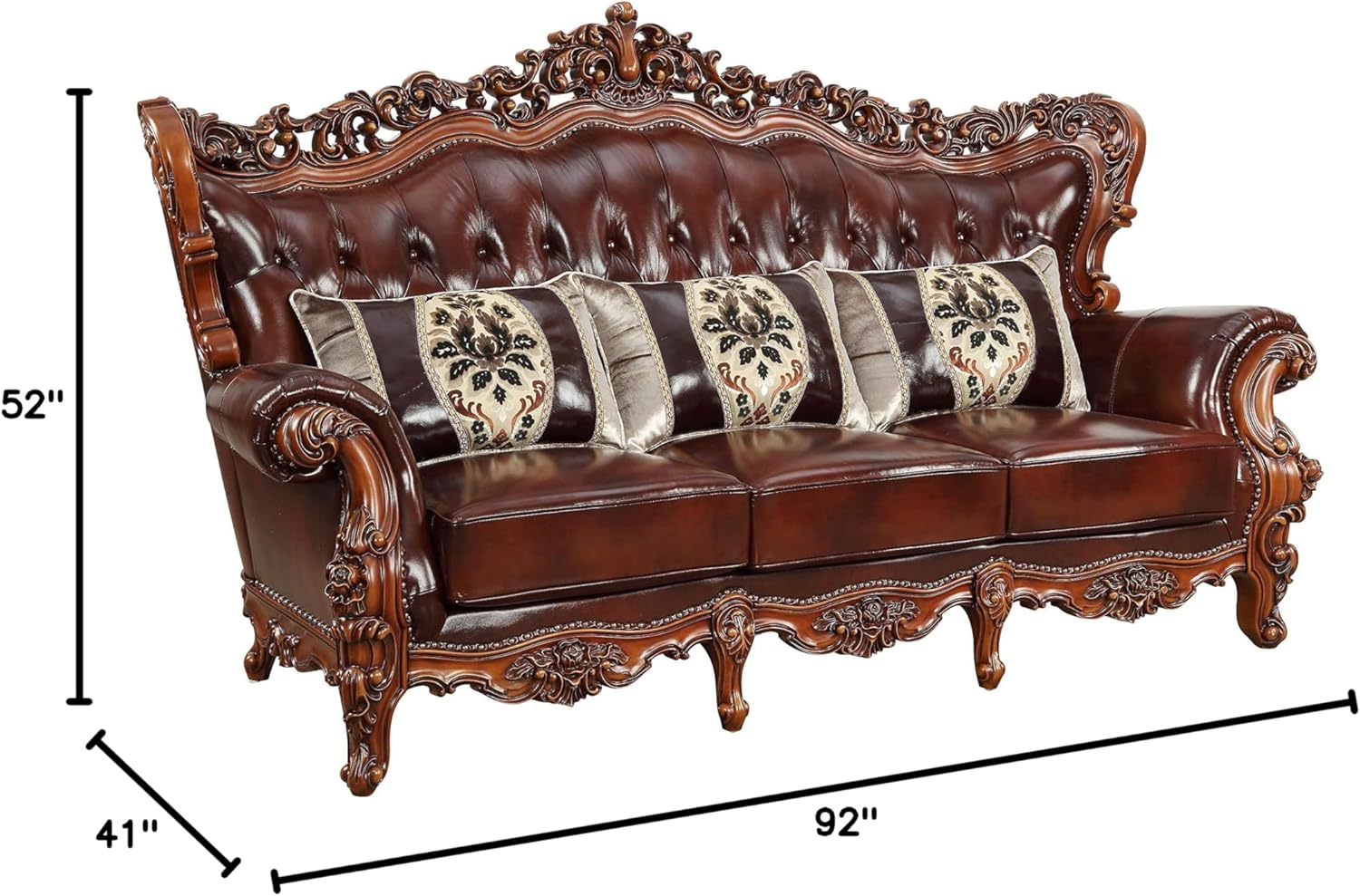 Cherry Top Grain Leather Match Sofa H312383