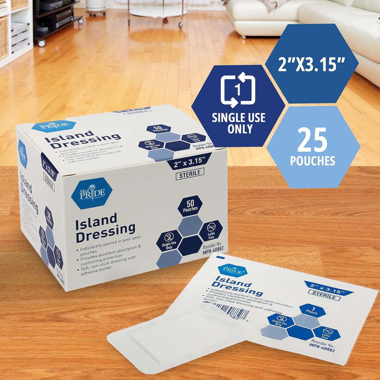 Bordered Gauze Dressing 2'' x 3.15'' 50 Pack S1976