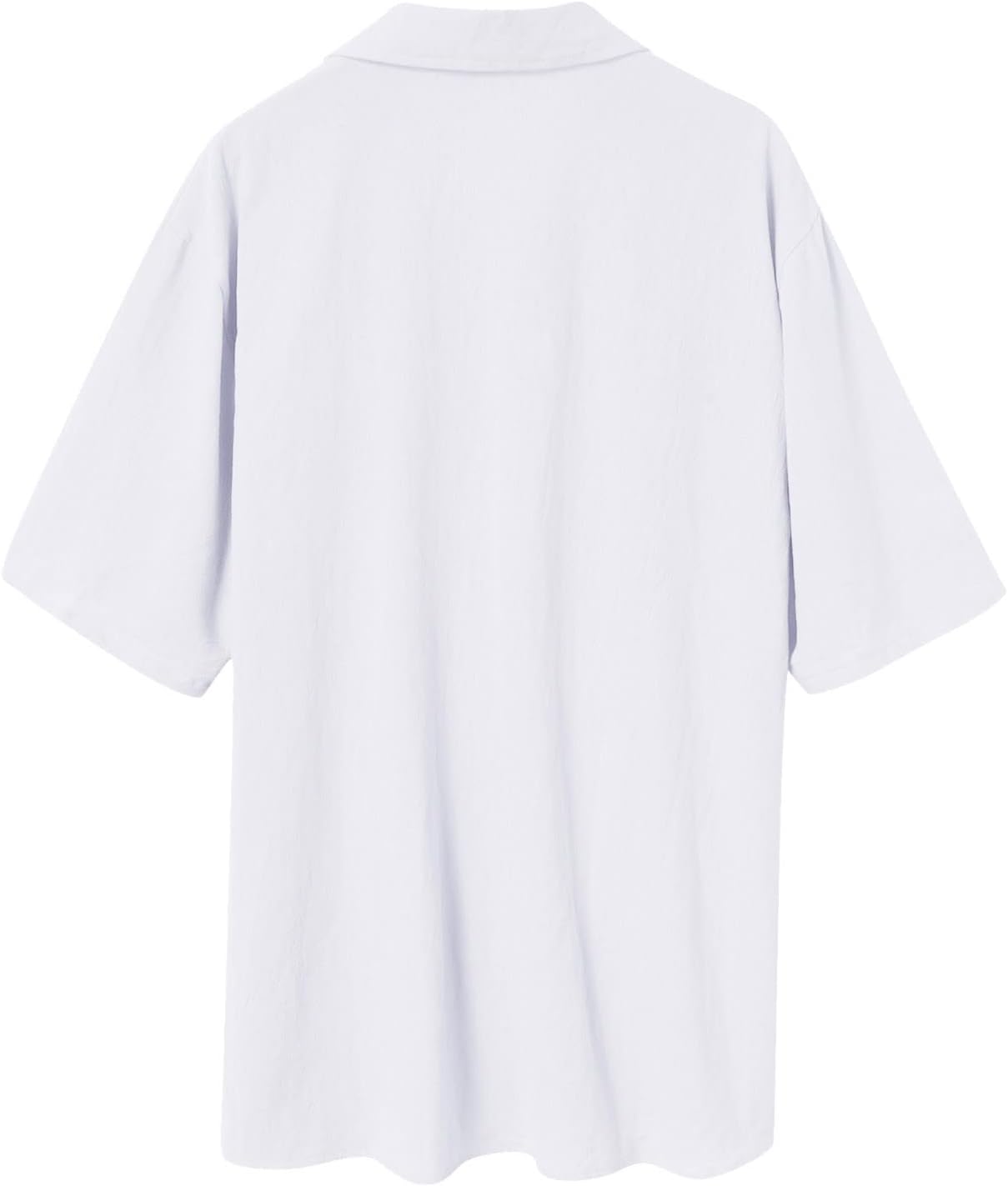 Men's Cotton Linen Short Sleeve Button Down Shirts I4192
