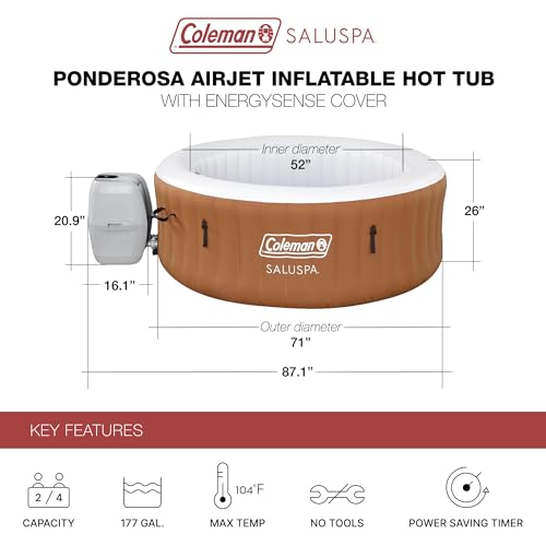 Black Round Inflatable Hot Tub with Insulated Cover Q1765