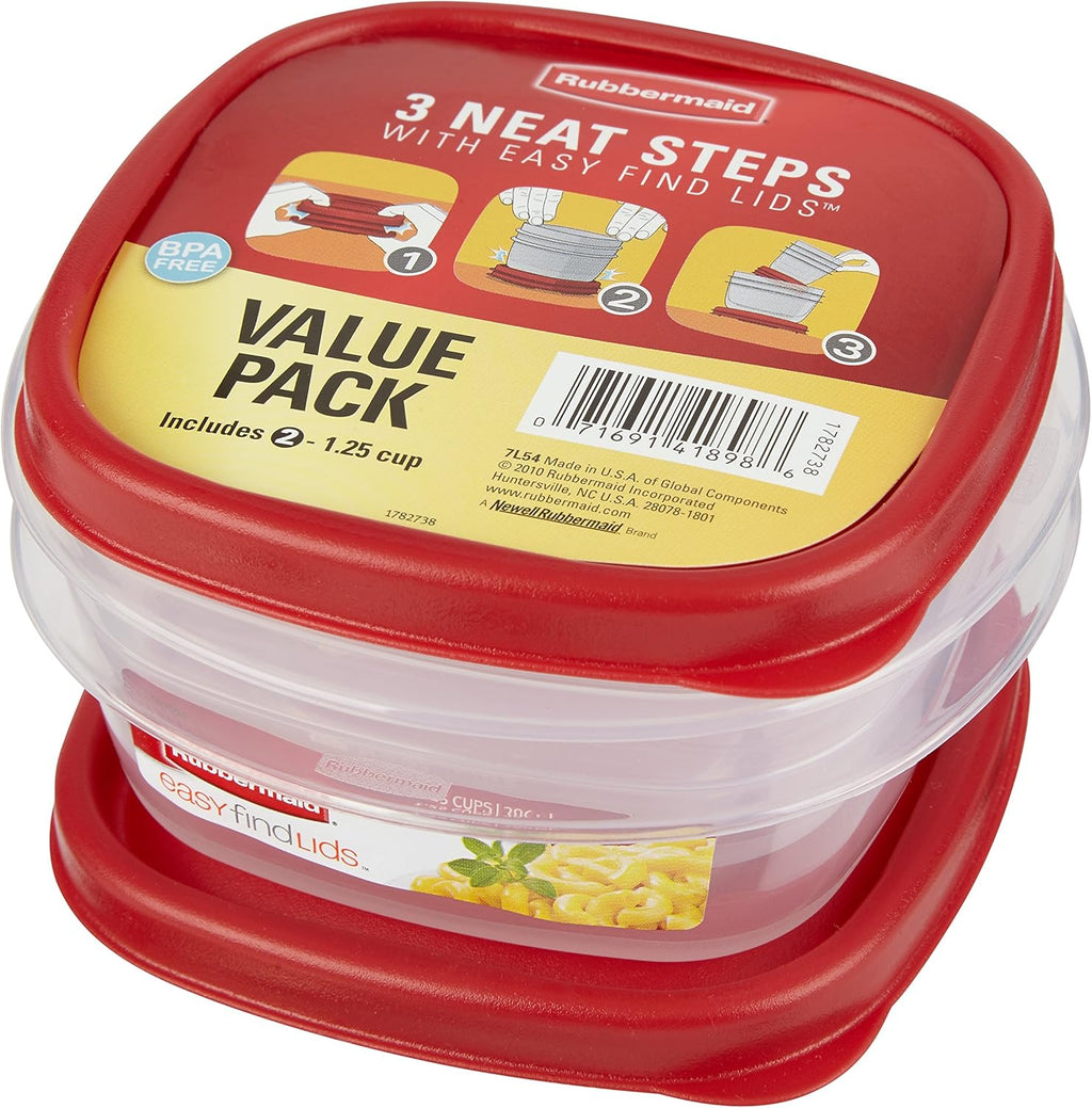 1.25 Cup Racer Red 4-Piece Food Storage Containers J631586