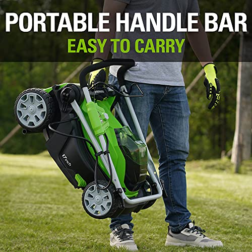 40V 17" Cordless Push Lawn Mower with 4.0Ah Battery and Charger B10733