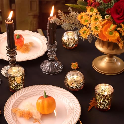 72pcs Mercury Glass Gold Votive Candle Holders D5607
