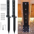 4-Pack 32in Stainless Steel Fence Post Anchor Black J188