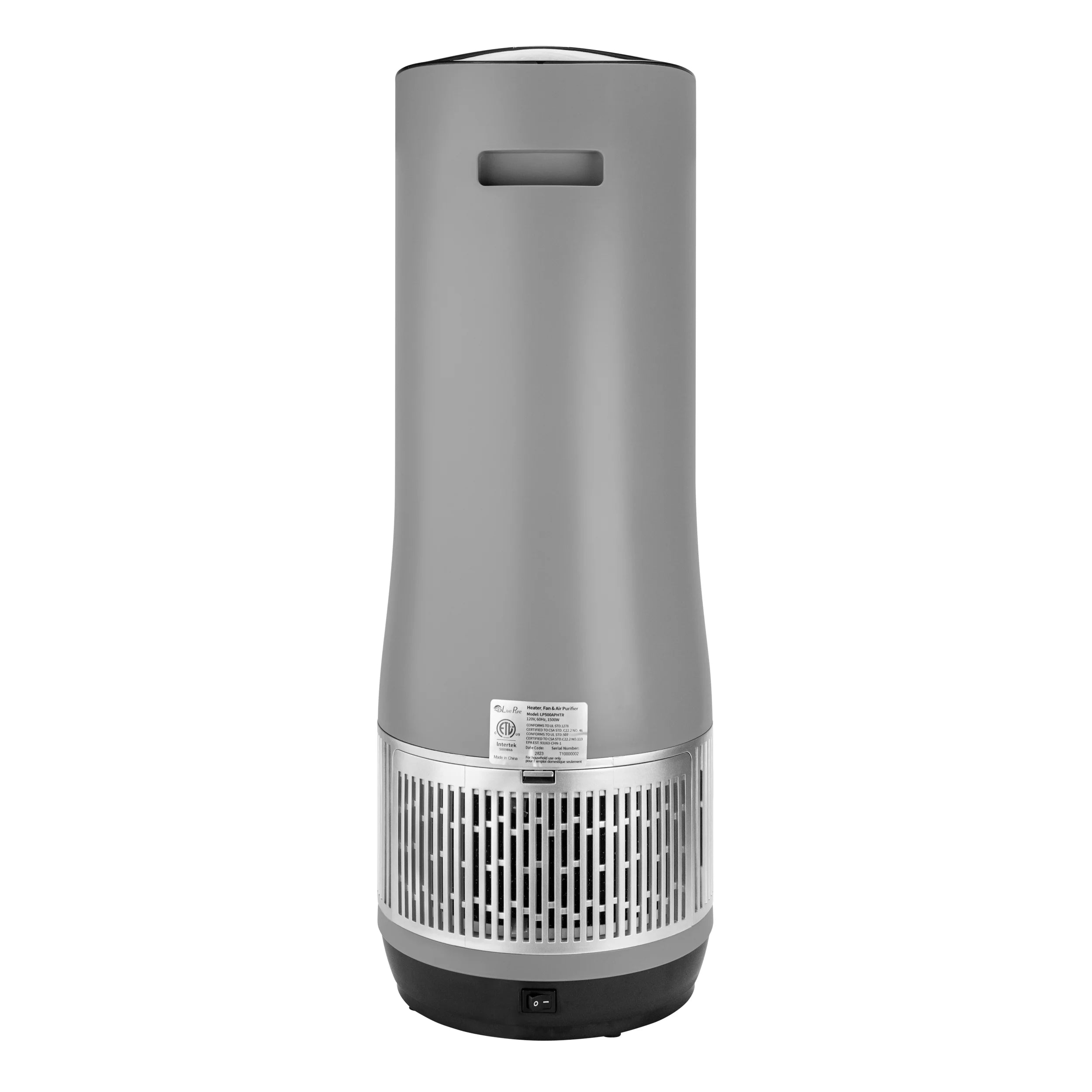 Gray 2 in 1 Air Purifier & Heater with HEPA Filtration C140324