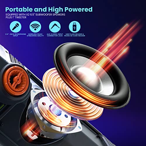 300W Dual 6.5” Rechargeable Bluetooth PA Speaker L648