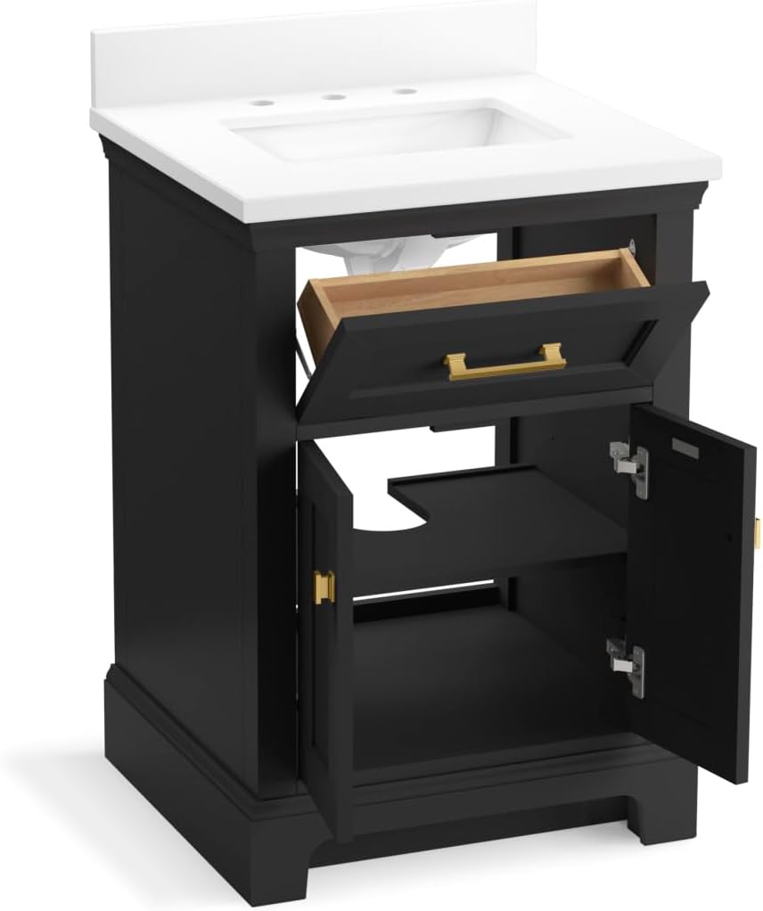 24 in. Bathroom Vanity Cabinet with Sink and Quartz Top J7126
