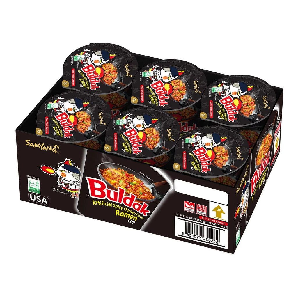 Pack Of 6 Spicy Hot Chicken Stir-Fried Cup Noodles T871401