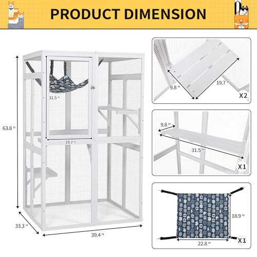 Black Wooden Cat Enclosure O831470
