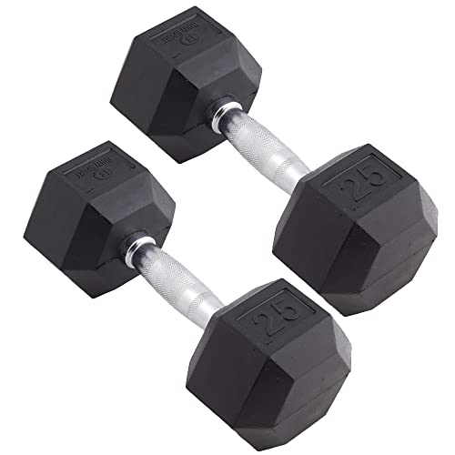 Pair Rubber Encased Hex Dumbbell M46289