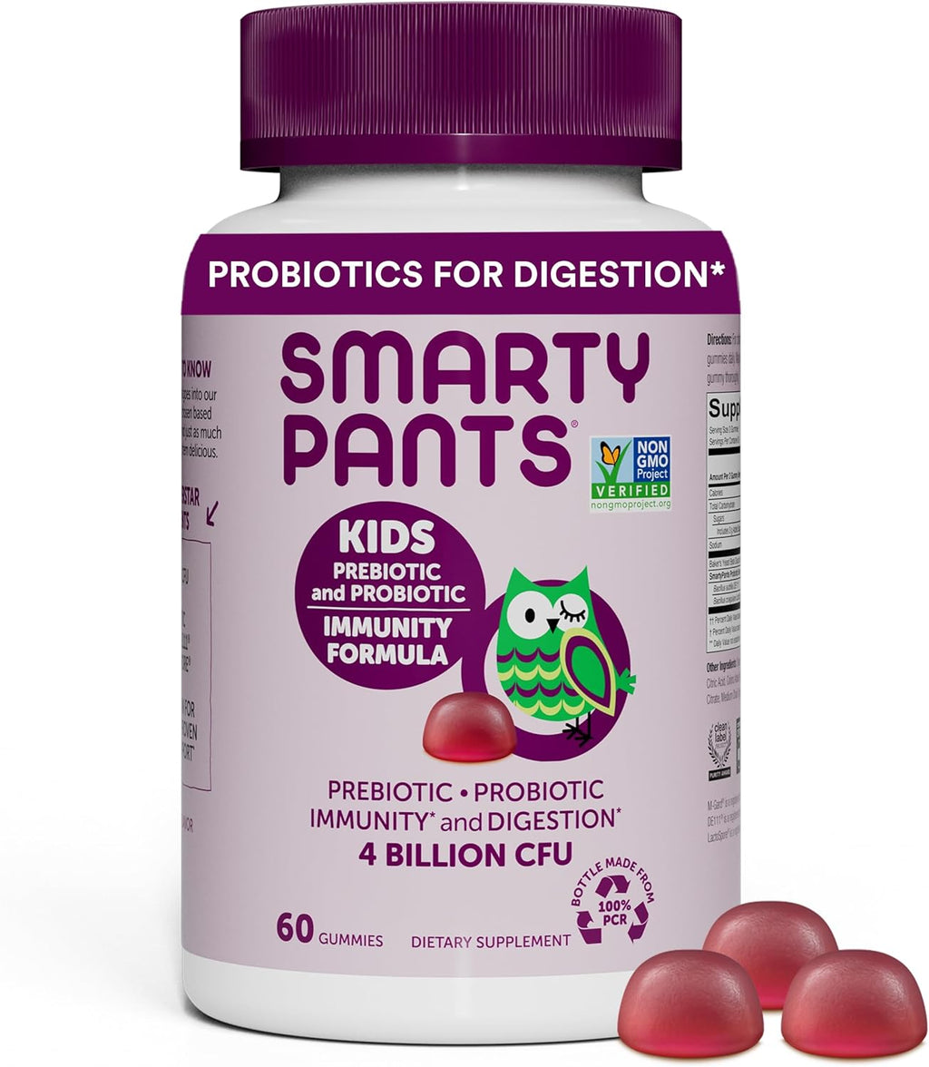 Kids Probiotic Immunity Gummies, Prebiotics & Probiotics, Gluten Free, Vegan, Grape Flavor, 60 Count T3247