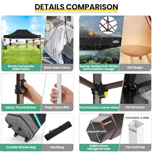 10x20 Pop up Canopy Tent with 6 Sidewalls and Roller Bag X3100