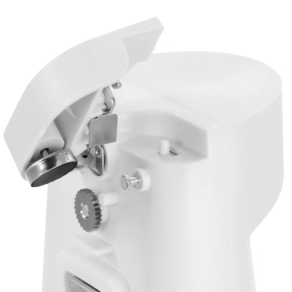 White Electric Can Opener with Knife Sharpener and Bottle Opener T166