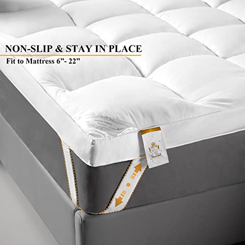 Extra Thick King Mattress Topper, Soft Plush Cooling Overfilled 1400GSM Mattress Pad T926680