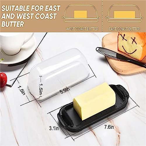 Butter Dish with Lid, Airtight Plastic Butter Keeper Tray A30872