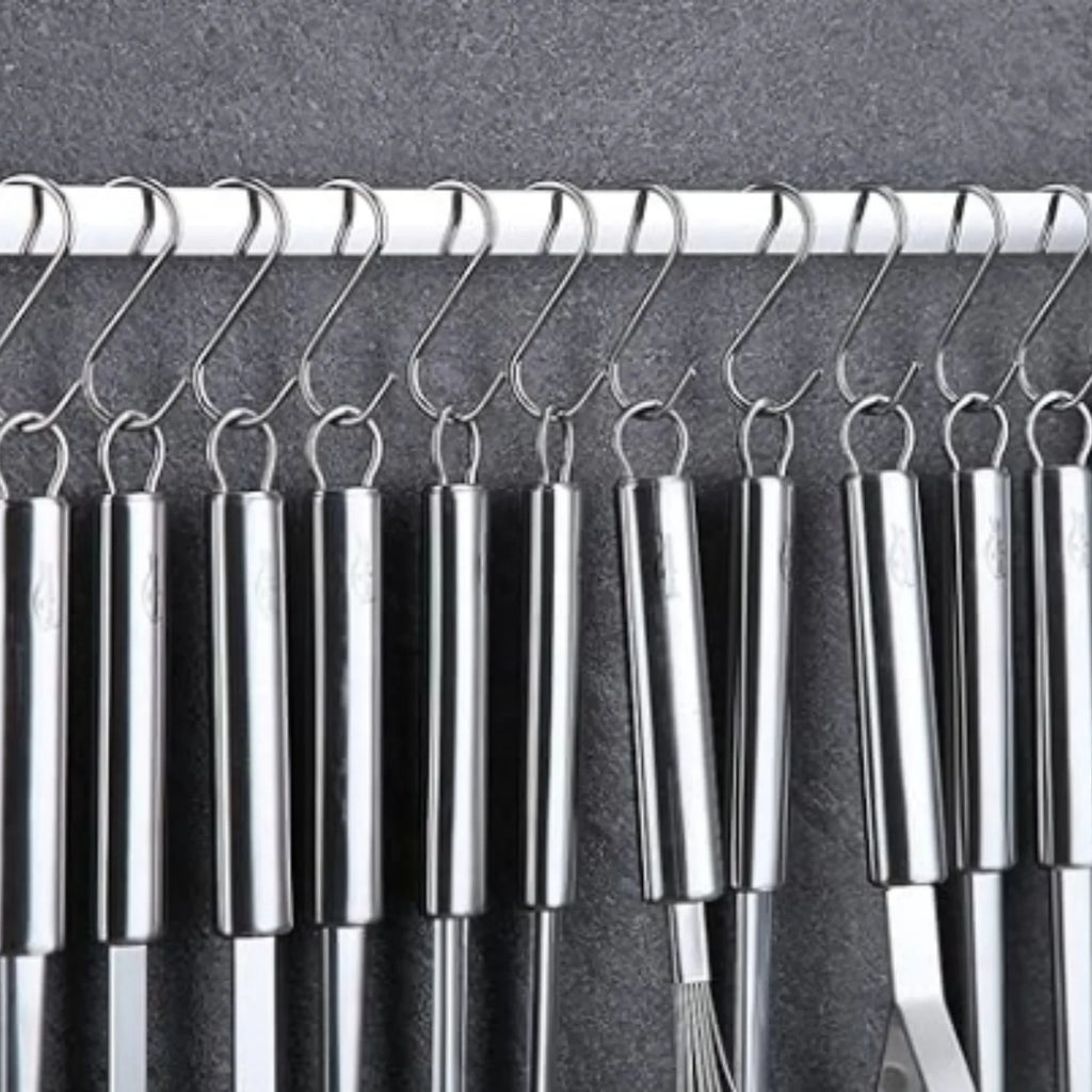 38 Piece Stainless Steel Kitchen Utensil Set with Utensil Holder Rack K203076