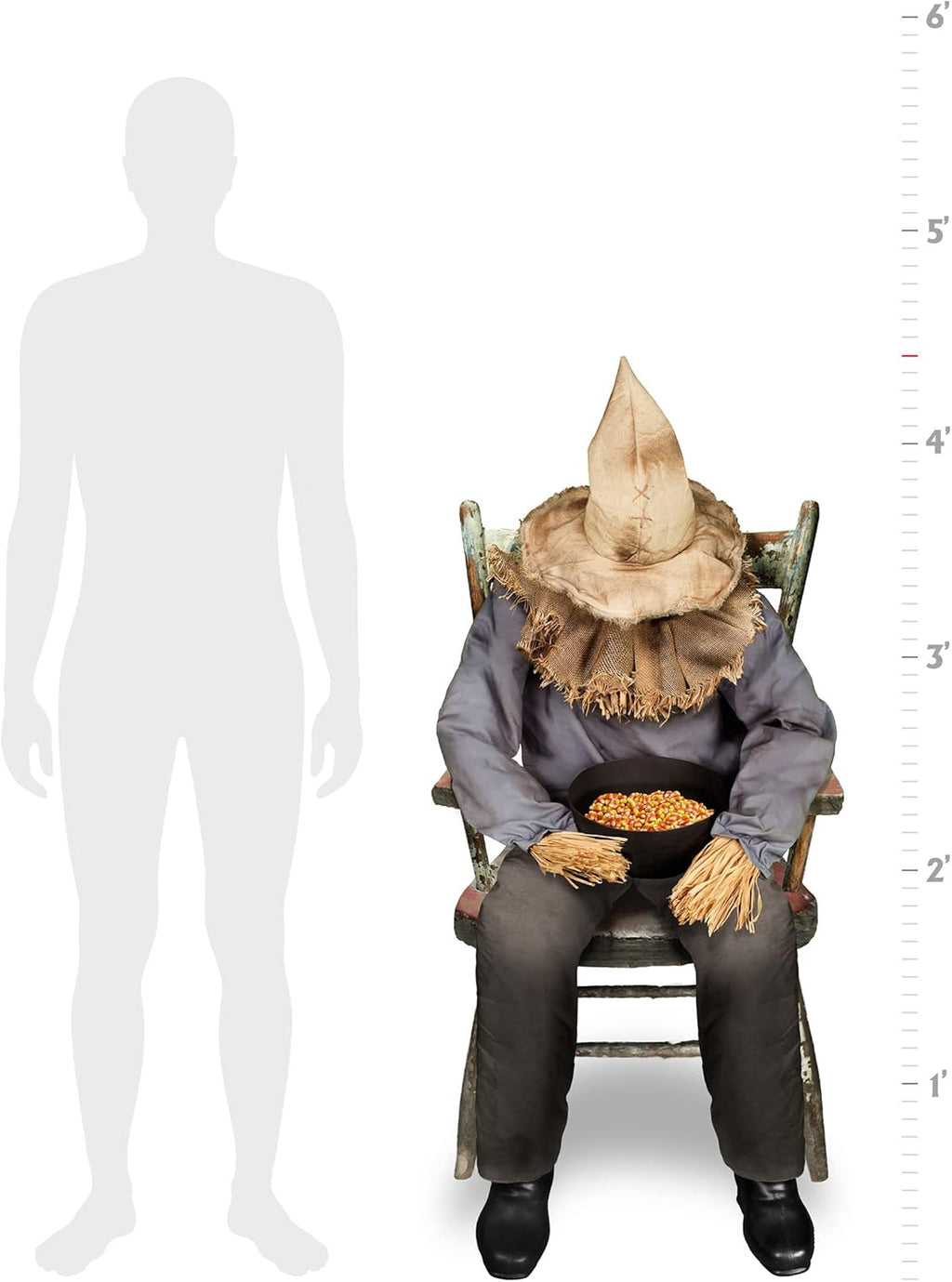 Sitting Scarecrow Animatronic 4.5 Feet D48202