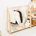 Dark Walnut Wooden Clothing Rack X6834