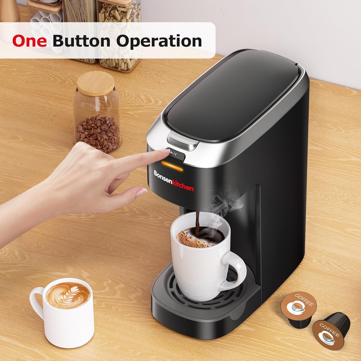 Single Serve Coffee Maker for K Cup Capsule, 6 to 12oz Brew Sizes L89961