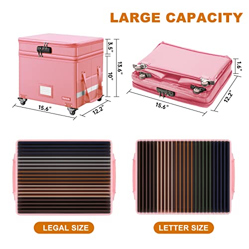 Gray Fireproof Document Box with Lock and Wheels G6570
