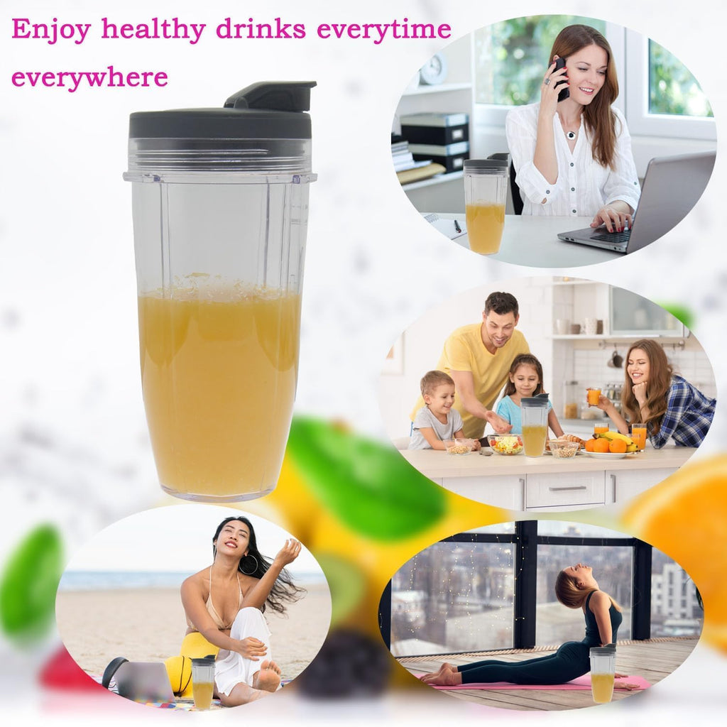 2 Pack 24oz Blender Cups with To-Go Lids and Blade S550742