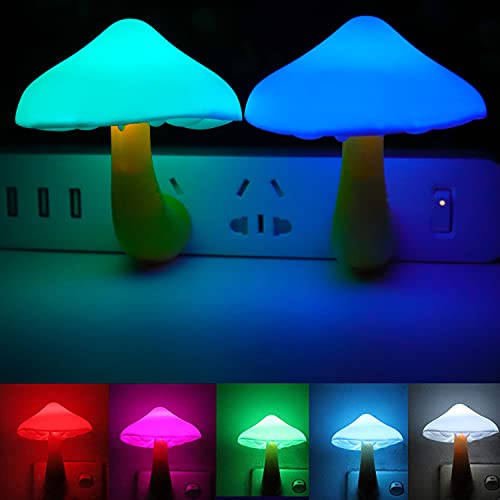 5Pack Sensor LED Night Light Plug in Mushroom Light Y175