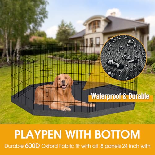 Black 8 Panel 24 Inch Pet Playpen W42033