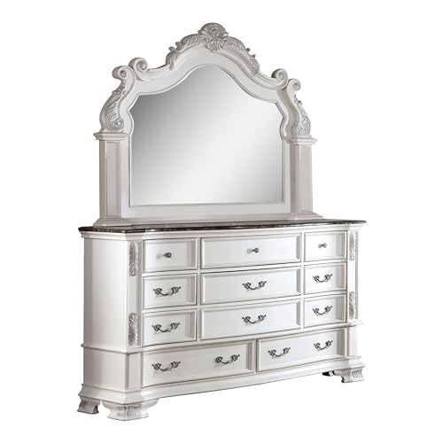 King-Size Wood 5-Piece Bedroom Set with Button-Tufted Headboard Y465550