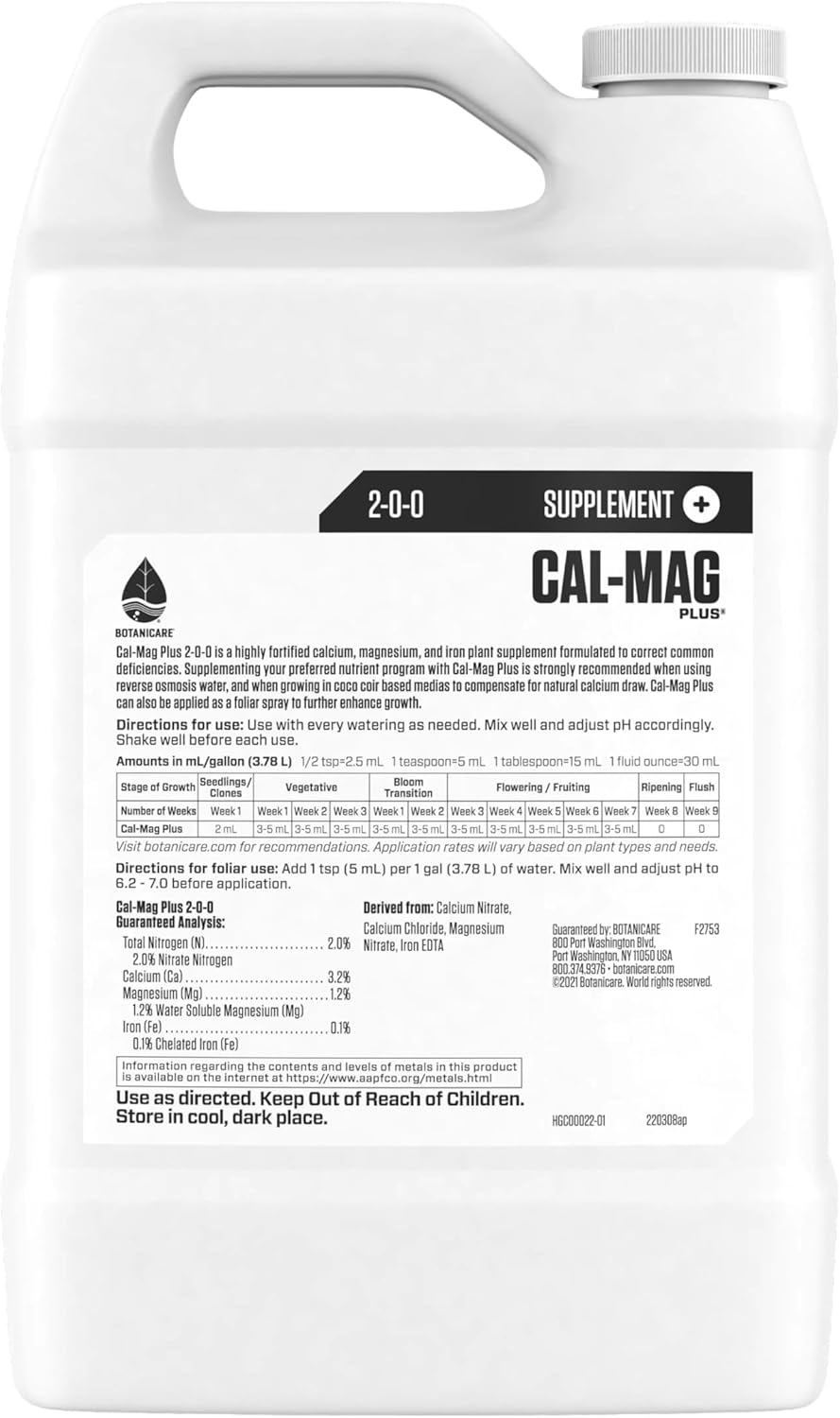 Calcium Magnesium and Iron Plant Supplement, 2-0-0, 1 gal. T5150