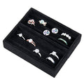 2PCS Black Velvet 8 Slots Jewelry Tray V96662