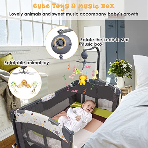 4 in 1 Pack and Play with Bassinet and Changing Table P38082