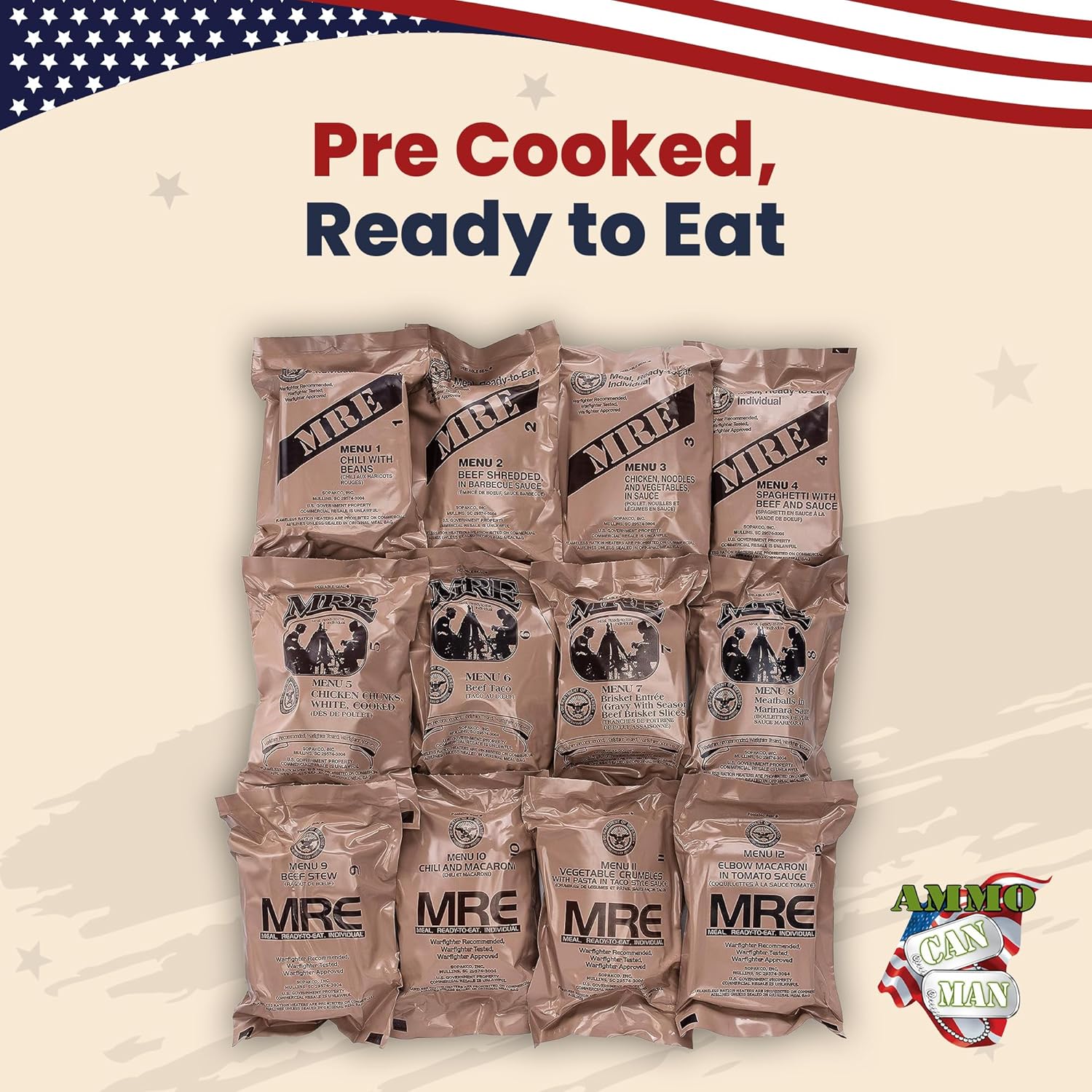12ct US Military Surplus MRE Meals Ready to Eat V285245