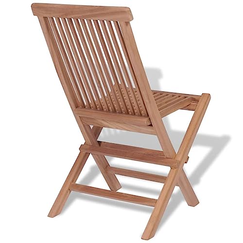 Folding Patio Chairs Set of 4 Solid Teak Wood Y642