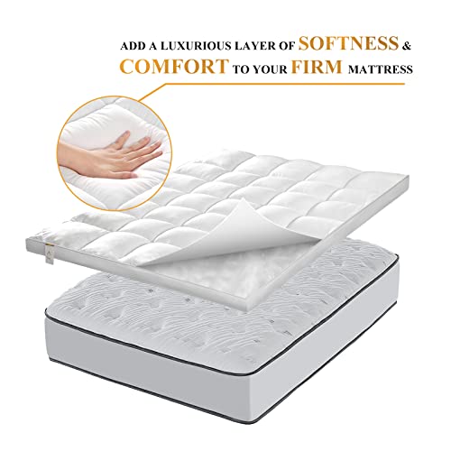 Extra Thick King Mattress Topper, Soft Plush Cooling Overfilled 1400GSM Mattress Pad T926680