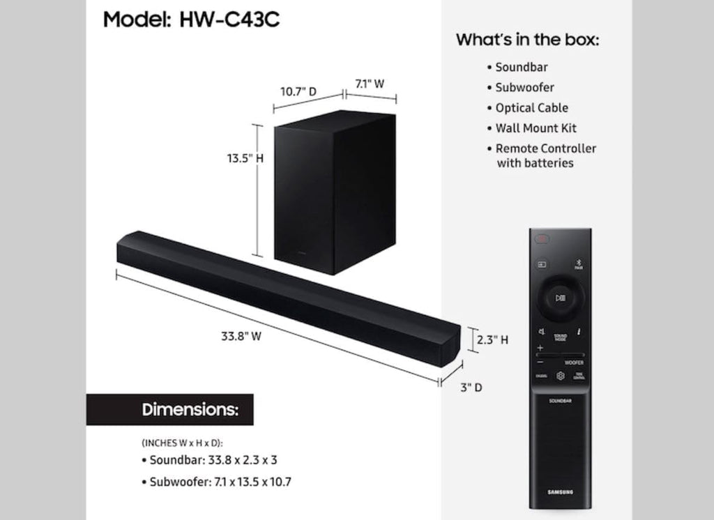 2.1 ch Soundbar with Subwoofer Black N154457