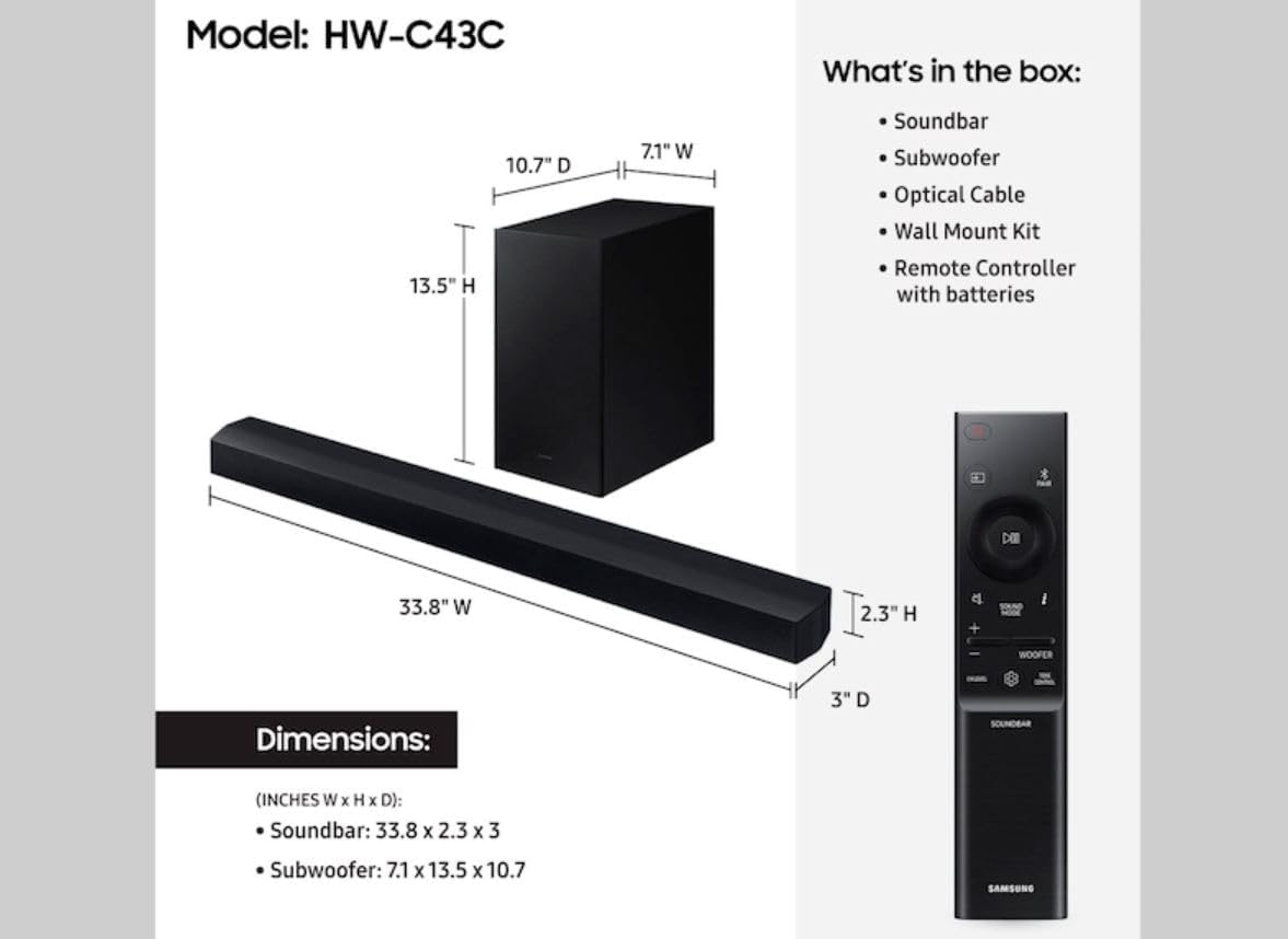 2.1 ch Soundbar with Subwoofer Black N154457