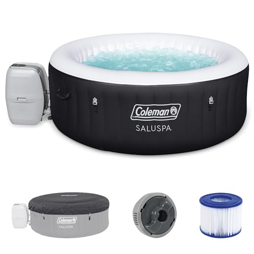 Black Round Inflatable Hot Tub with Insulated Cover Q1765