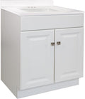 White 2-Door Bathroom Cultured Marble Vanity Top Y750073