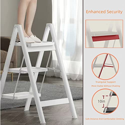 Folding Step Stool with Wide Anti-Slip Pedal, 330lbs Load Capacity K64651