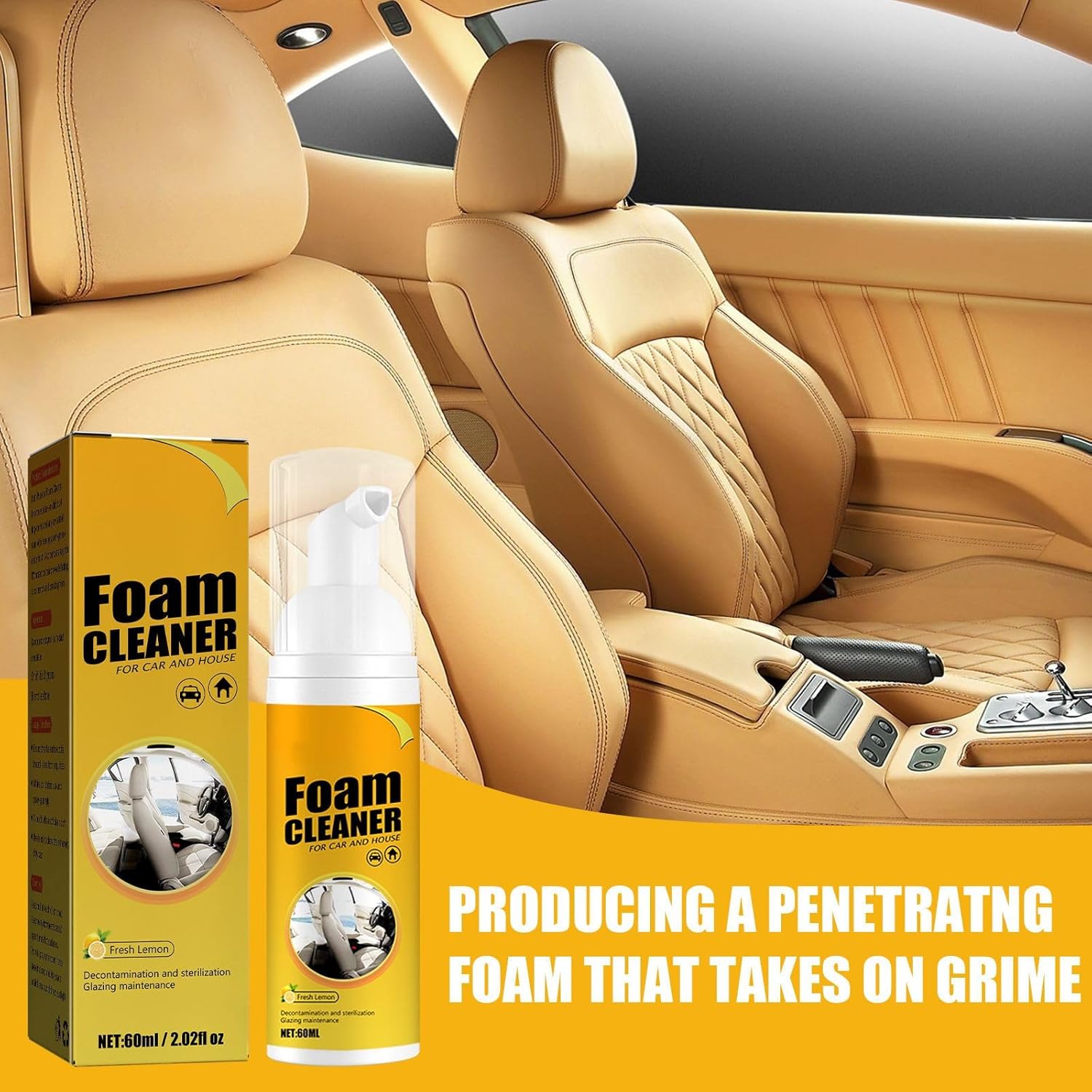 2PCS Multipurpose Foam Cleaner Lemon Flavor (100ml*2) Z333918