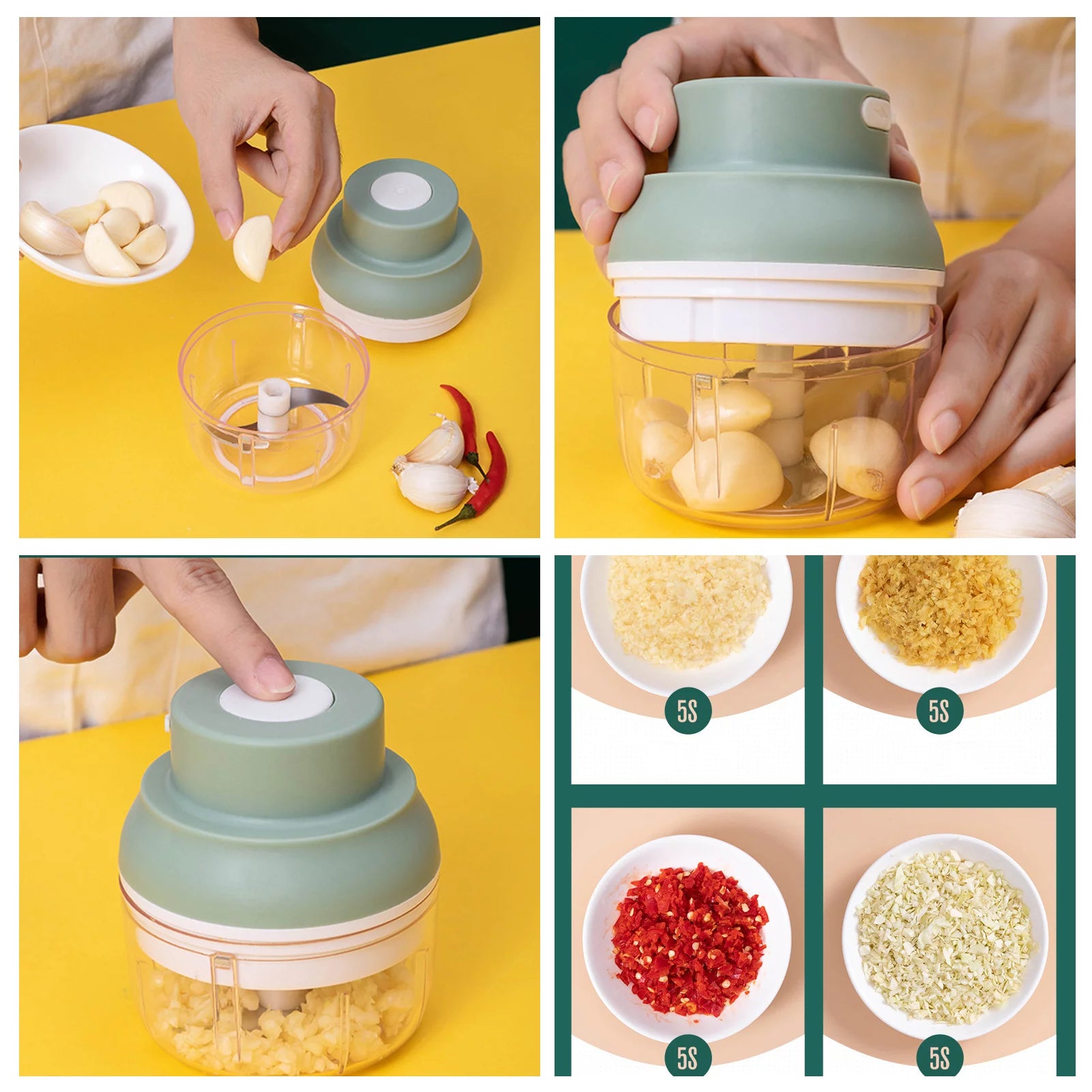 Electric Chopper Salad Mincer Cutter USB Wireless R64051
