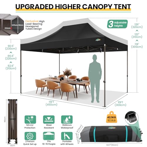 10x20 Pop up Canopy Tent with 6 Sidewalls and Roller Bag X3100