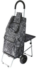 Black Foldable Shopping Cart with Seat M342